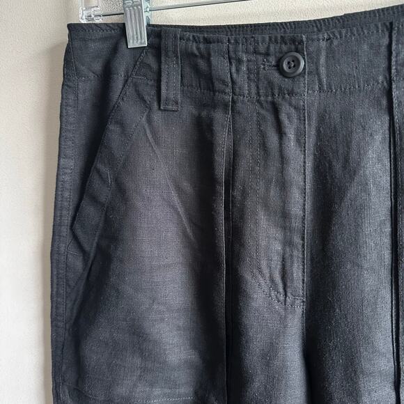 J. Crew Seaside Cargo Pant in Linen Tencel Lyocell Blend Black 6 BW529 - Picture 3 of 12